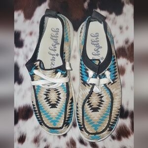 Womens Aztec Pattern Slip-On Shoes